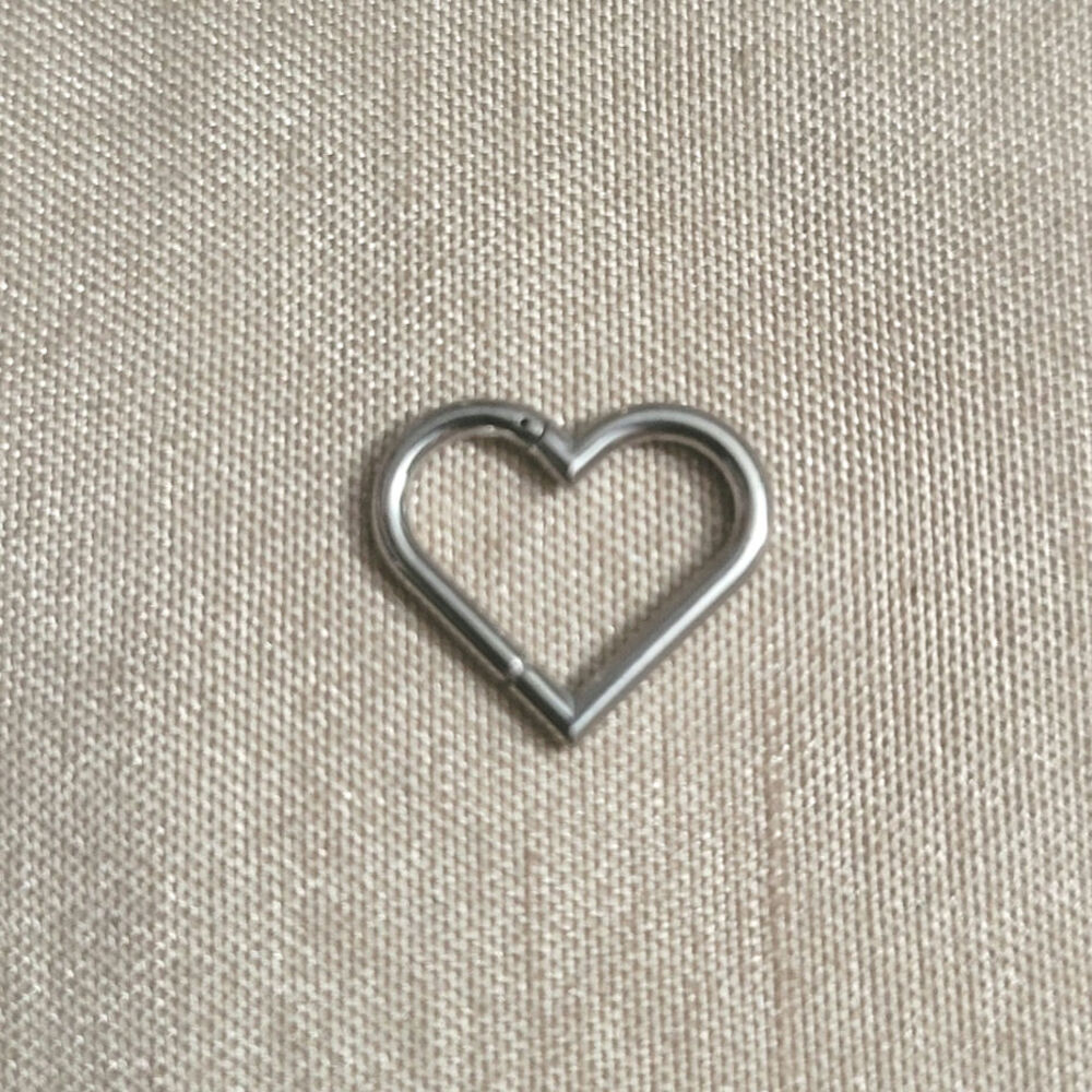 16 gauge 10mm heart shaped stainless steel silver daith ear cartilage piercing